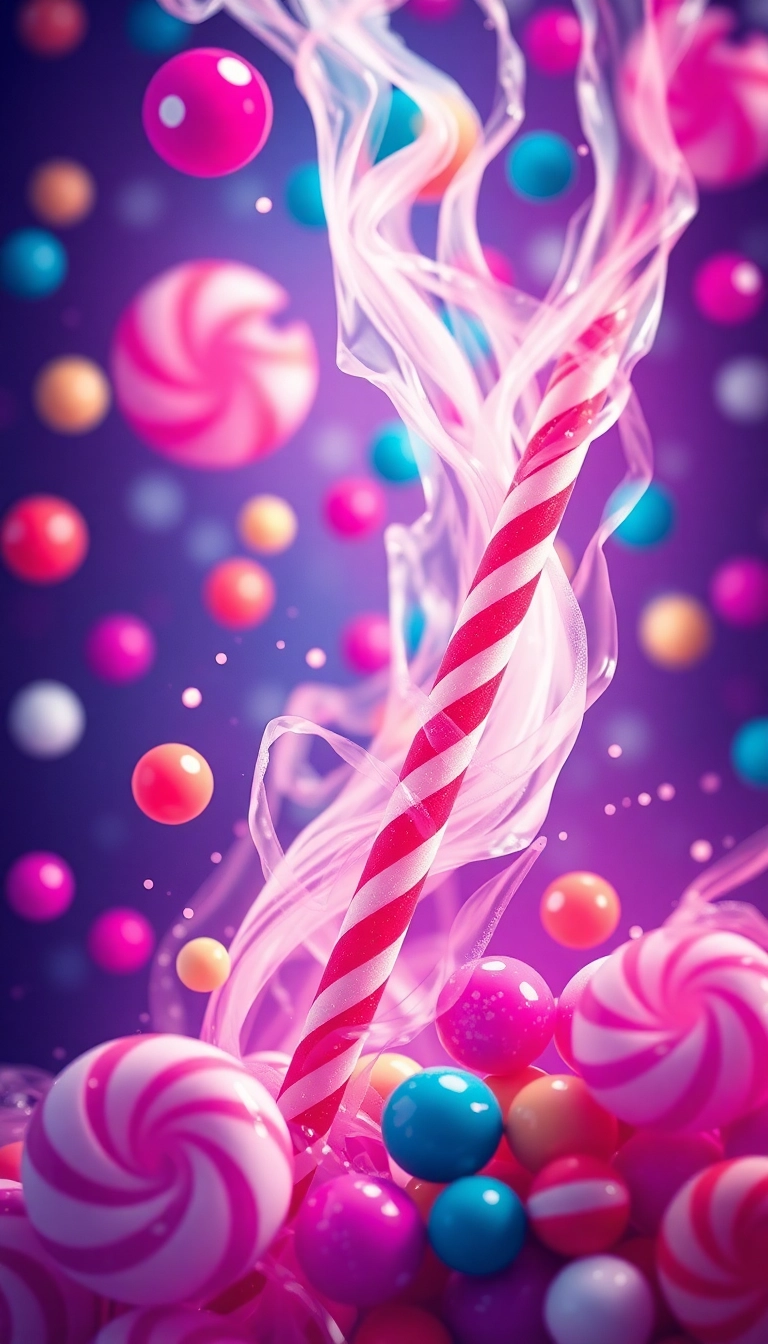 HD iPhone AI Mixed Candies Close Up Exquisite Background